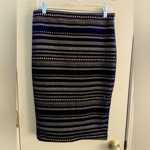 Express Gold Thread Embroidered Elastic Black Skirt